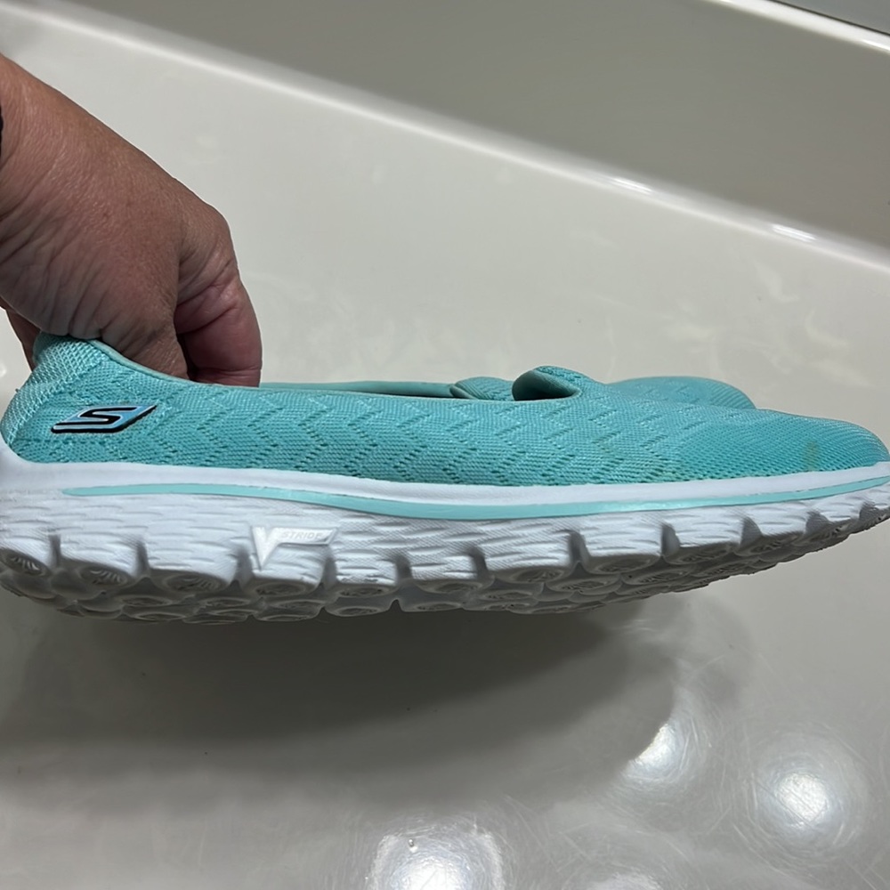 Sketchers go walk to size 6 1/2 worn maybe two times. Lightweight slip-ons. - Picture 4 of 7